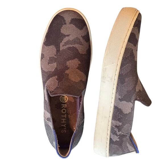 Rothy's Original Slip-on W7.5 Gray camo comfort machine washable - Picture 2 of 6